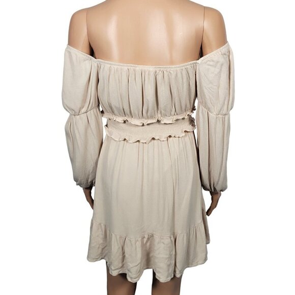 Peach Love California Women's Boho/Gypsy Ruffle Flowy Sleeve Dress Size S - Picture 6 of 10